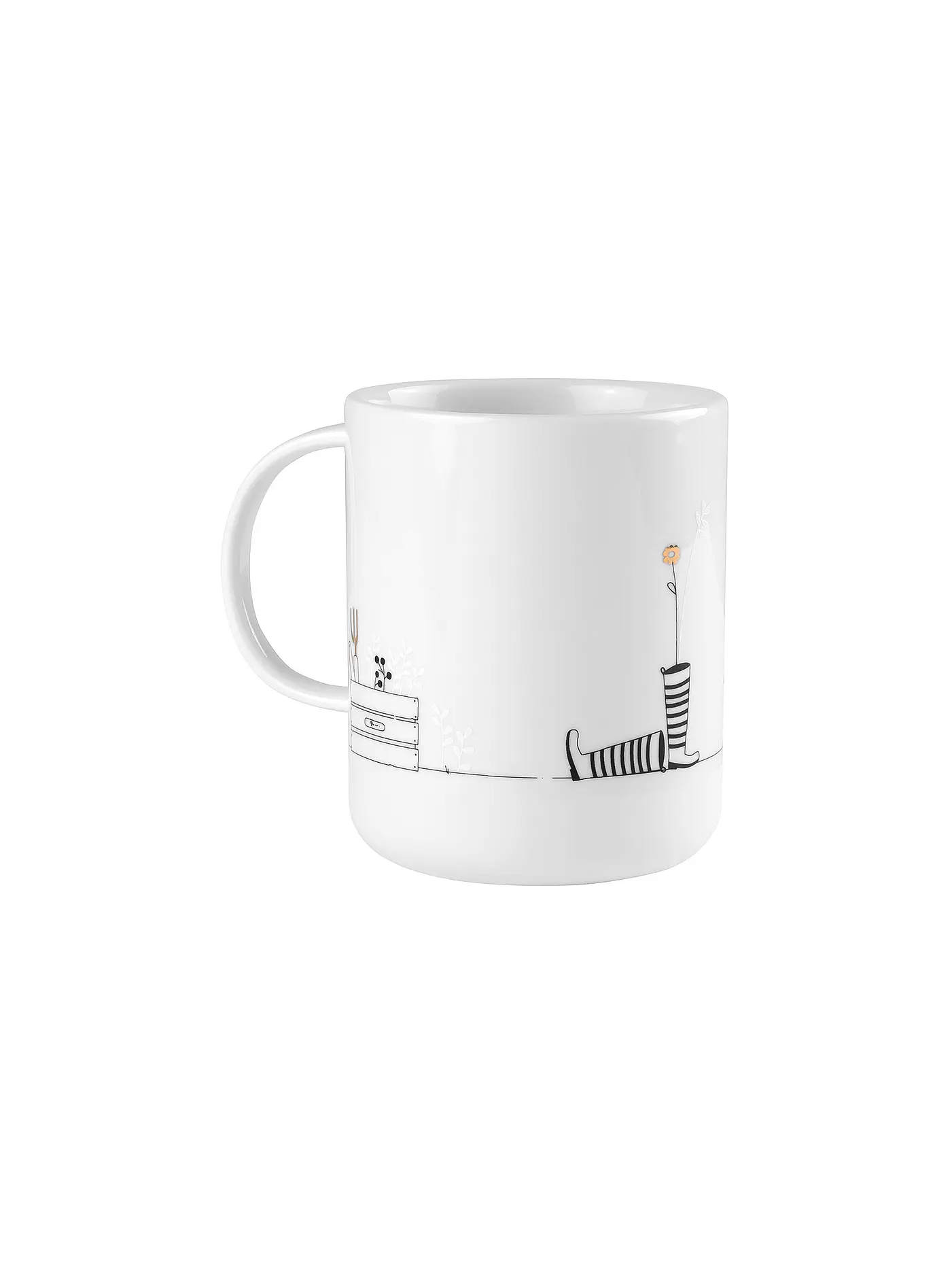 RAEDER | Henkeltasse RADFAHREN 8cm | weiss
